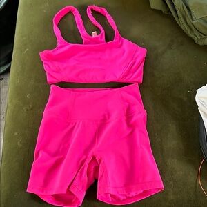 FP Movement by Free People Pink Athletic Shorts and sports bra